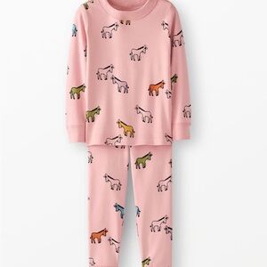Hanna Andersson Pink Unicorn Donkey Print Pajama Set